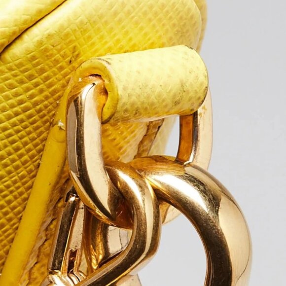 Prada Sole Yellow Saffiano Leather 2005 Re-Edition Shoulder Bag 1BH204 - Picture 7 of 12
